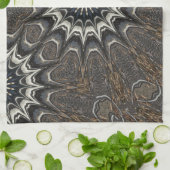 Kaleidoscoop Design Black Grey Blue Art Theedoek (Gevouwen)