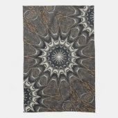 Kaleidoscoop Design Black Grey Blue Art Theedoek (Verticaal)