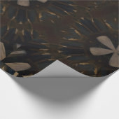 Kaleidoscoop Design Dark Brown Rustic Art Cadeaupapier (Hoek)