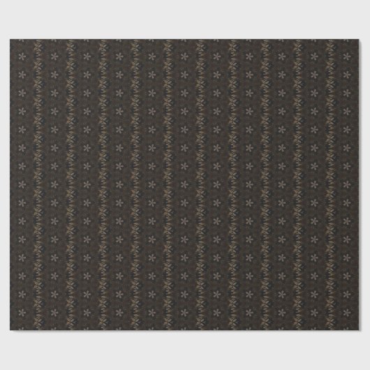 Kaleidoscoop Design Dark Brown Rustic Art Cadeaupapier (Vlak)