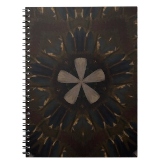 Kaleidoscoop Design Dark Brown Rustic Art Notitieboek (Voorkant)