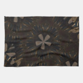 Kaleidoscoop Design Dark Brown Rustic Art Theedoek (Horizontaal)