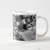 Kaleidoscoop donkergrijze ster... extra grote mok (Rechts)