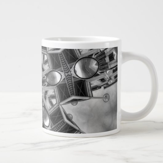 Kaleidoscoop donkergrijze ster... extra grote mok (Rechts)