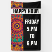 Kaleidoscoop Fractal - tattoo II + uw ideeën Spandoek (Verticaal)