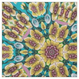 Kaleidoscoop Gele Bloemen Stof