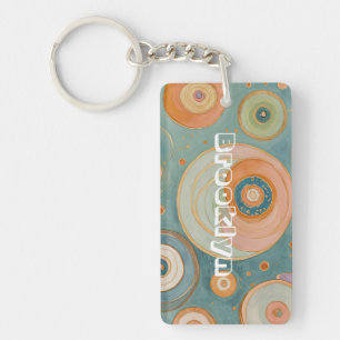 Kaleidoscoop Harmonie: De Swirly Pastel cirkels Sleutelhanger