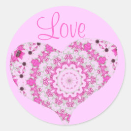 Kaleidoscoop Hart Ronde Sticker