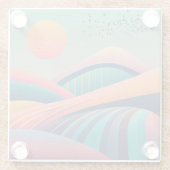 Kaleidoscoop heuvellandschap glazen onderzetter (Achterkant)