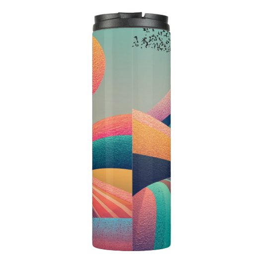 Kaleidoscoop heuvellandschap thermosbeker (Achterkant)