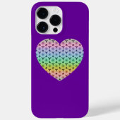 Kaleidoscoop honingraat regenboog hart op paarse Case-Mate iPhone case (Achterkant)