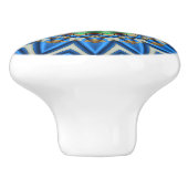 Kaleidoscoop in blauw keramische knop (Zijkant)
