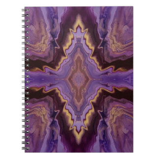 Kaleidoscoop in paarse, magenta, gouden abstract notitieboek