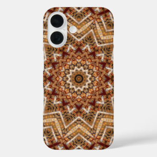 Kaleidoscoop Lichtbruine Ster iPhone 16 Hoesje