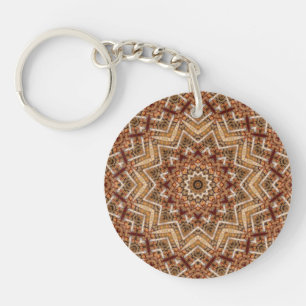Kaleidoscoop Lichtbruine Ster Sleutelhanger