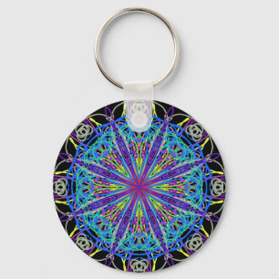 Kaleidoscoop Mandala Kunst Vrolijke Kleuren Sleutelhanger