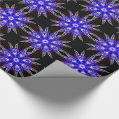 kaleidoscoop mandala zwart rood wit blauw cadeaupapier (Hoek)