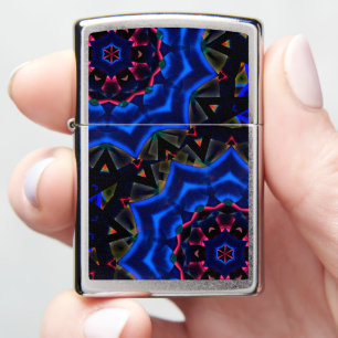 Kaleidoscoop met cirkel, zalm tegen blauwe gradiën