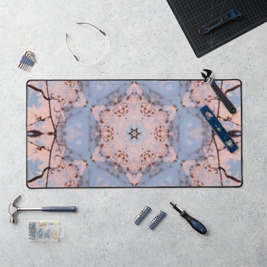 Kaleidoscoop Morning Blue & Frost Pink Bureaumat (Werkstation)