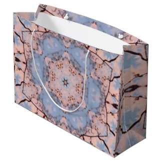 Kaleidoscoop ochtendblauw en vorst roze groot cadeauzakje