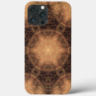 Kaleidoscoop Oranje mist zwarte achtergrond iPhone 13 Pro Max Hoesje