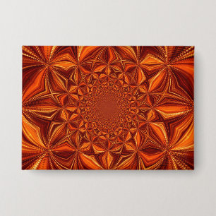 Kaleidoscoop Rood Digitaal Kunstpatroon-67546 Button