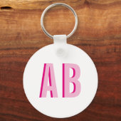 Kaleidoscoop Roze 2 Letter Monogram Sleutelhanger (Voorkant)