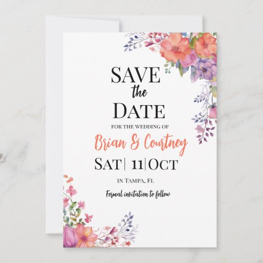 Kaleidoscoop Save The Date Kaart (Voorkant)