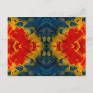 Kaleidoscoop scharlaken ara ontwerp briefkaart