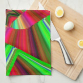 Kaleidoscoop Star Art Red Green Theedoek (Quarter Fold)