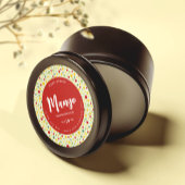 Kaleidoscoop Stippen Abstract Circle Candle Label