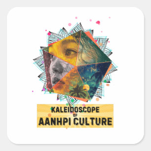 Kaleidoscoop van ANHPI Cultuur - Vrouw Vierkante Sticker
