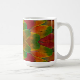 Kaleidoscoop van ara papegaai veren koffiemok