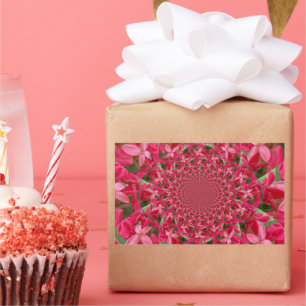 Kaleidoscoop van Crimson: Bloed Milkweed Flower Ar Rechthoekige Sticker