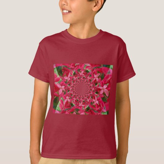 Kaleidoscoop van Crimson: Bloed Milkweed Flower Ar T-shirt (Voorkant)