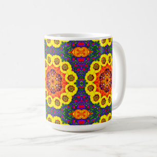 Kaleidoscoop van gouden bloemen koffiemok