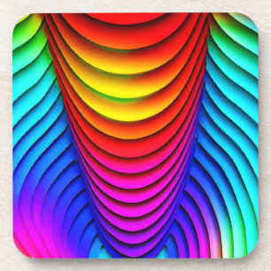 Kaleidoscoop van Kleuren 3D Patroon Bier Onderzetter