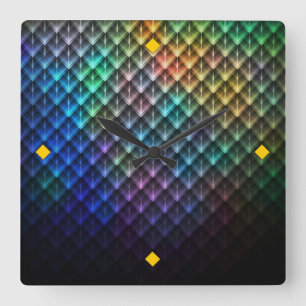 Kaleidoscoop wandklok vierkante klok