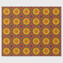 Kaleidoscoop Zonnebloem Cadeaupapier