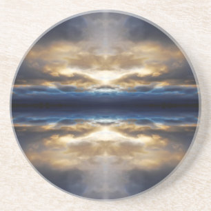 Kaleidoscoopwolken bij zonsondergang zandsteen onderzetter