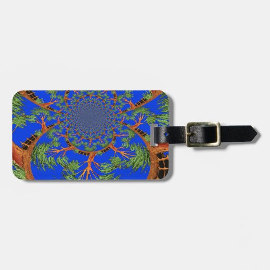 Kaleidoscope Acacia Tree Art Print/Graphic Bagagelabel (Voorkant horizontaal)