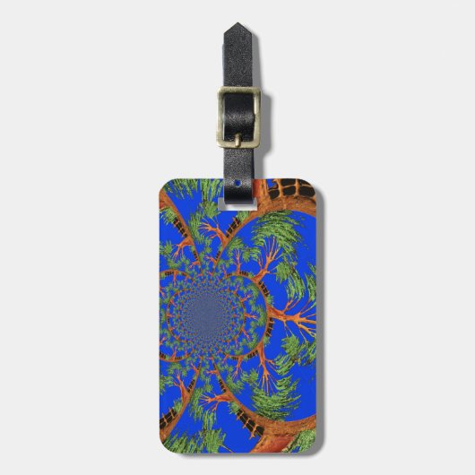 Kaleidoscope Acacia Tree Art Print/Graphic Bagagelabel (Voorkant verticaal)