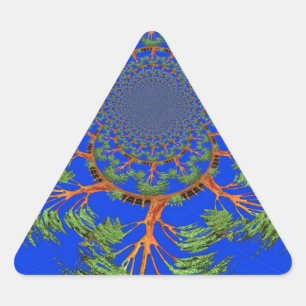 Kaleidoscope Acacia Tree Art Print/Graphic Driehoek Sticker