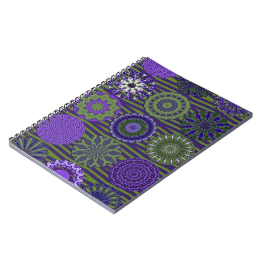 Kaleidoscope Amusant, Carnet Spiral Vert Violet (Côté gauche)