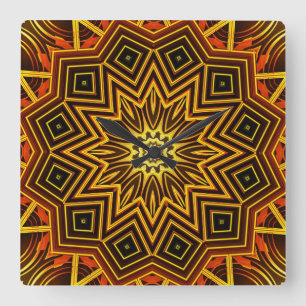 Kaleidoscope Art. 9 Wall Clocks & Nummeropties Vierkante Klok