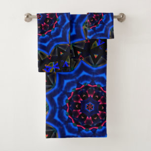 Kaleidoscope avec cercle, dégradé saumon à bleu