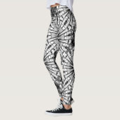KALEIDOSCOPE BLACK WHITE RADIAL REPEAT PATTERN LEGGINGS (Links)