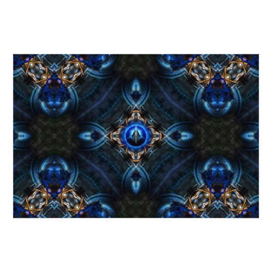 Kaleidoscope Bleu doré x75 Impression photo (Devant)
