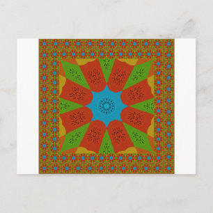 Kaleidoscope Bloom Een Levendige Afrikaanse Print  Briefkaart