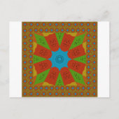 Kaleidoscope Bloom Een Levendige Afrikaanse Print Briefkaart (Voorkant)